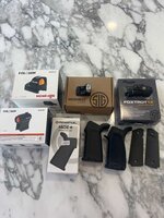 Sig Magpul  grips, red dots, lights