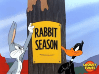 Bugs Bunny Daffy Duck sign change.gif