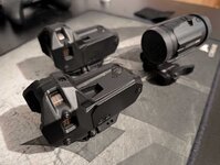 Meprolight M22 triangle reticle and Vortex 3x magnifier