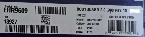 Smith & Wesson Bodyguard 2.0 380 - San Jose