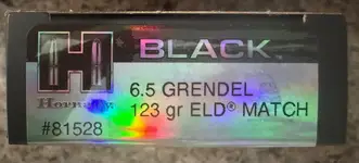Hornady 6.5 Grendel 123 grain ELD Match Ammo 200 rounds