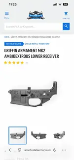 Griffin Armament mk2 ambidextrous stripped lower