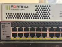 Fortinet Forgate 200E and Netgear 50 port POE switch for sale