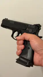 CZ SP01 + Magwell + Alum Grips + Fiber Front + Plain Serrated Rear. San Diego
