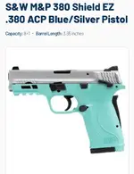 S&W M&P 380 Shield EZ .380 ACP Blue/Silver Pistol
