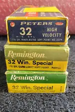 32 Winchester Special 170 gr.  Remington / Peters 56 rounds $80