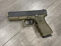 Glock 19 G3 OD Green Frame w/ Gold FAXON barrel N County SD