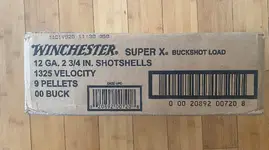 Winchester Super-X 12 Gauge Ammo 2-3/4" Buffered 00 Buckshot 9 Pellets
