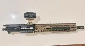 KAK/Geissele 11.5 Chrome lined complete upper with Holosun Aro Evo Green Dot