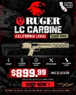 RUGER LC CARBINE — .45 ACP — DESERT VERDE — CA LEGAL — $899.99