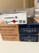 45ACP Speer Lawnman, Federal, Winchester- 238 rds total