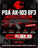 PSA AK-103 GF3 FORGED — JL BILLET RAIL — CALIFORNIA LEGAL — $1,169.99