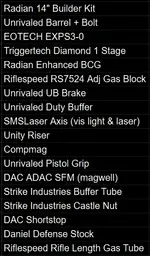 Unrivaled Radian Parts List.webp