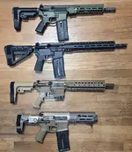 SEMI AUTO AR PISTOLS - Geissele Superduty 10.5" 300blk/ SOLGW M4-L89 13.7" 556/ Aero+Maxim 5.5" 556 / PSA Sabre-15 10.5" 556