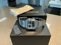 Stainless steel SKMOD watch Casio Royale AE-1200 custom mod w/ Oil Fill Plug. Brand new.