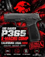 NEW! SIG SAUER P365 X-MACRO COMP — CA DOJ ROSTER APPROVED — 9MM