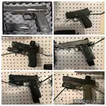 USP 45 ELITE, 1911 MC OPERATOR, 1911 Rock Island, XD 40, XDE, P365 Xmacro (offroster) Fuse length, and FS MP9 2.0 w/xcarry comp slide.