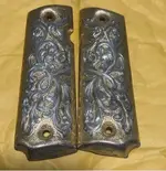 1911 Gold And Silver Tone Metal Engraved Styled Grips