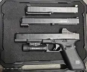 Factory Glock 17 and 34 Gen5 MOS complete slide assembly with barrel, recoil spring assembly, and internals