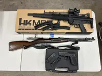 (3) Firearm Bundle:  Sig SP2340, HK MP5, Mosin Nagant – San Jose