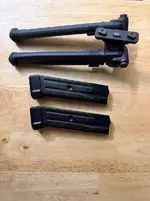 Magpul bipod and sig P320 mags with a extended floor plates