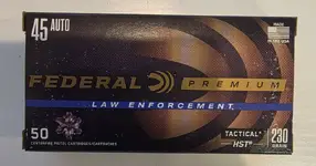 Federal HST 45 ACP 230 grain - 500 rounds - OC/LA