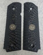 Wilson Combat 1911 G10 Grips, Full Size, Black/Gray G-Mascus - Orange County
